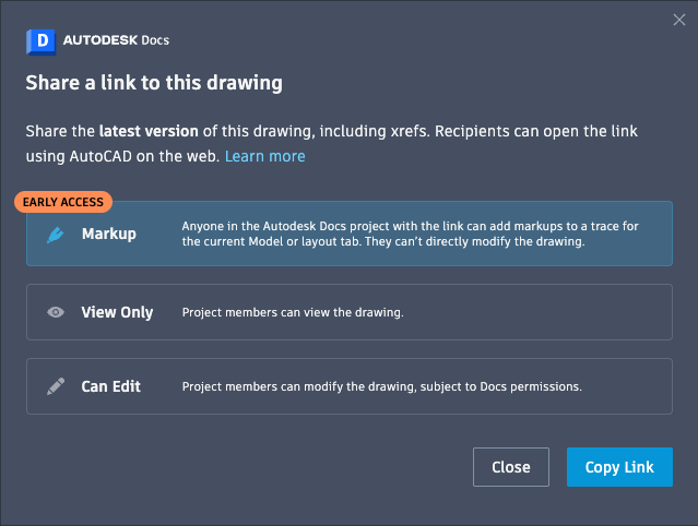 markups dialog web